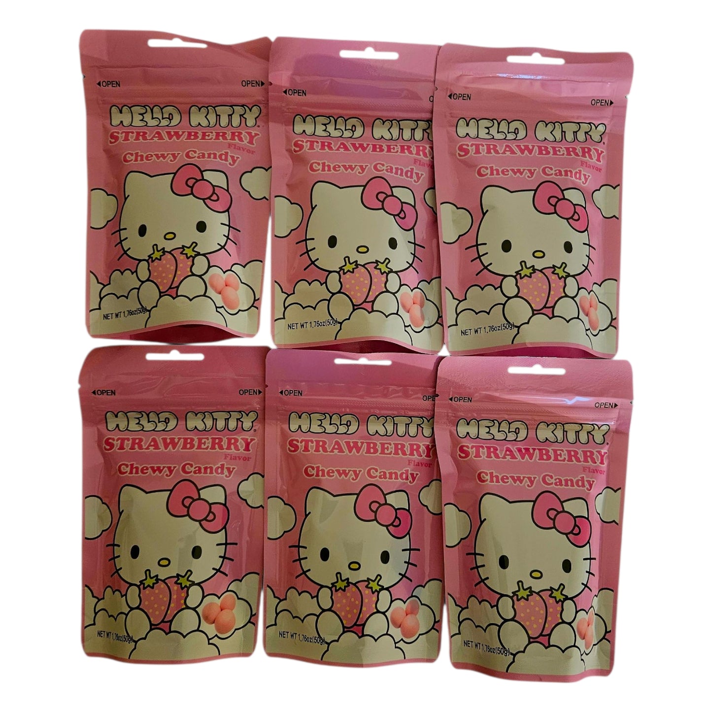 Hello Kitty Chewy Strawberry Soft Candy, 50g