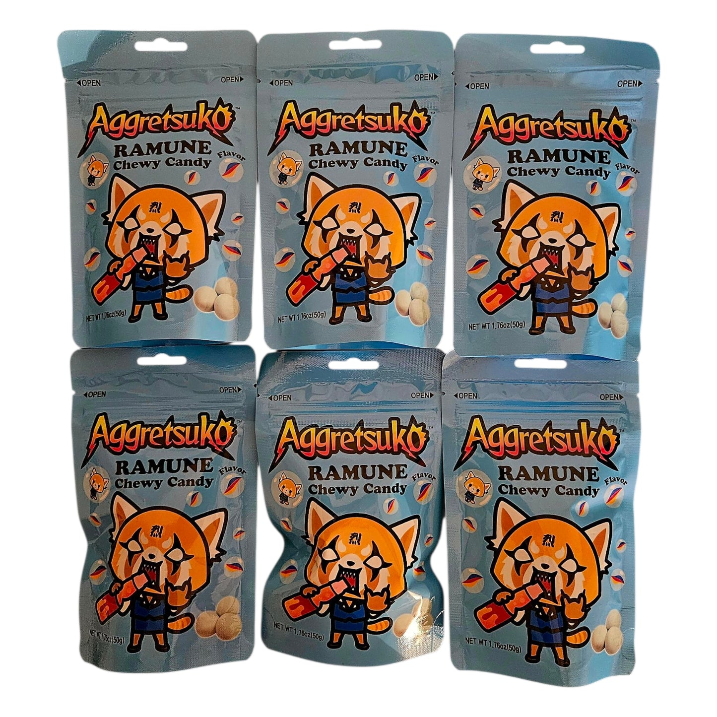 AGGRETSUKO Chewy Candy Ramune Flavor 50g