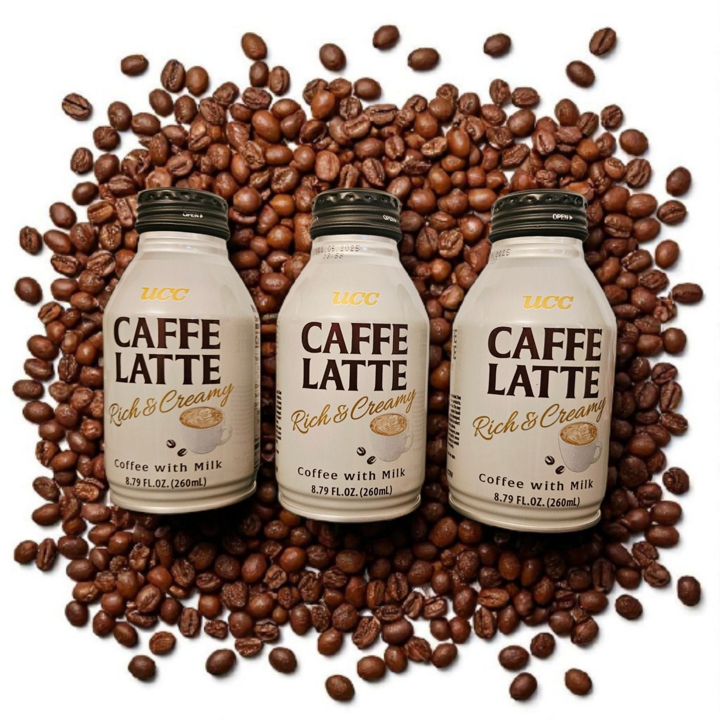 UCC Rich and Creamy Caffe Latte, Coffee with Milk, 8.79 Fl Oz