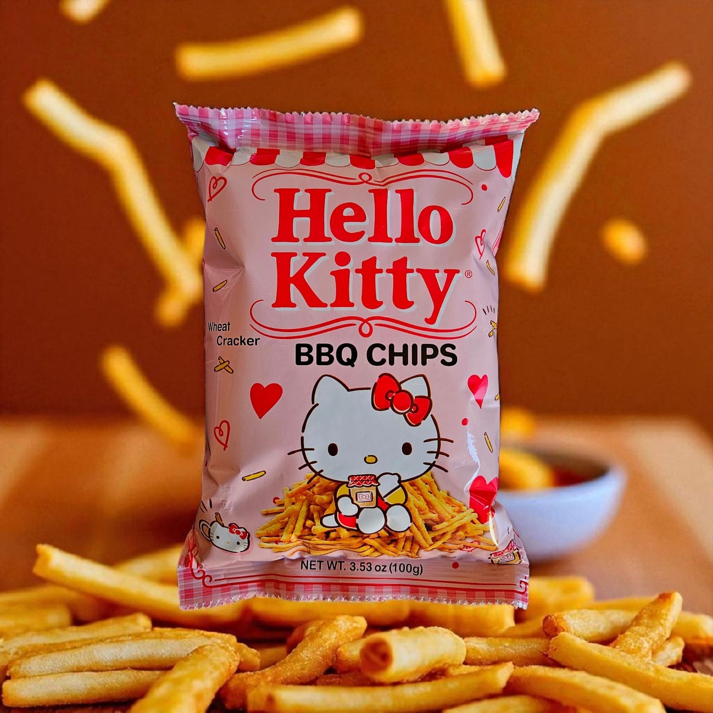 HELLO KITTY Wheat Cracker BBQ Chips 3.53oz/100g