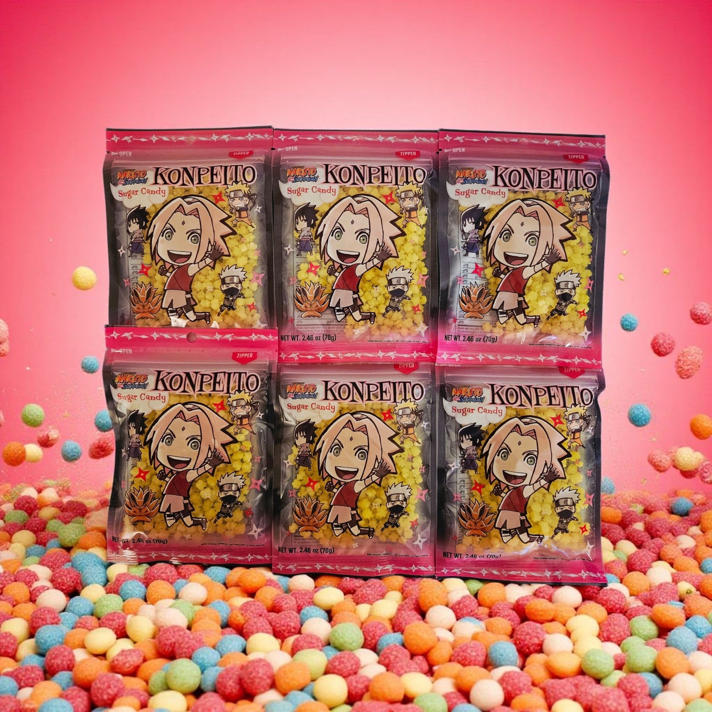Naruto Shippuden Sugar Candy Konpeito Sakura Pineapple Flavor 70g