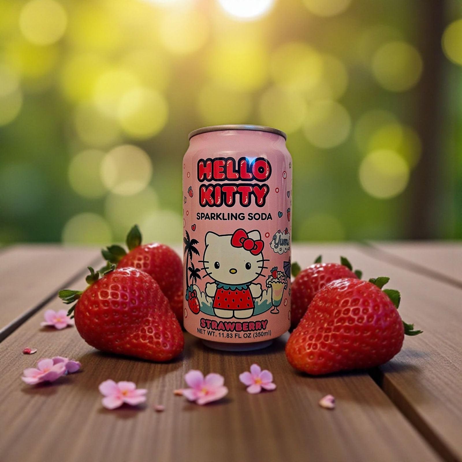Hello Kitty Sparkling Soda Strawberry 11.83 fl oz - Product of