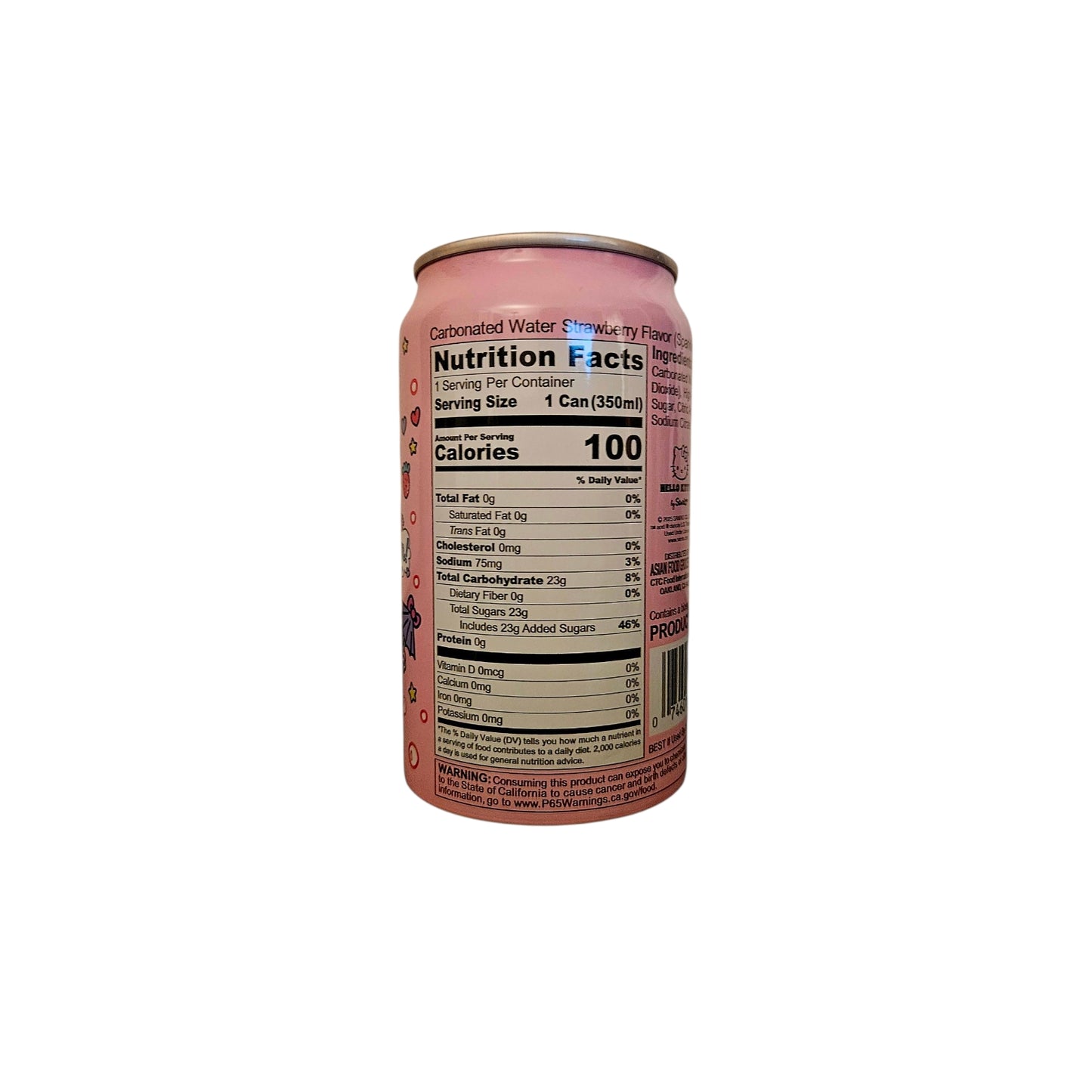 Hello Kitty Sparkling Soda Strawberry 11.83 fl oz - Product of Japan