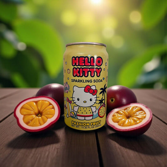 Hello Kitty Sparkling Soda Passion Fruit 11.83 fl oz - Product of Japan
