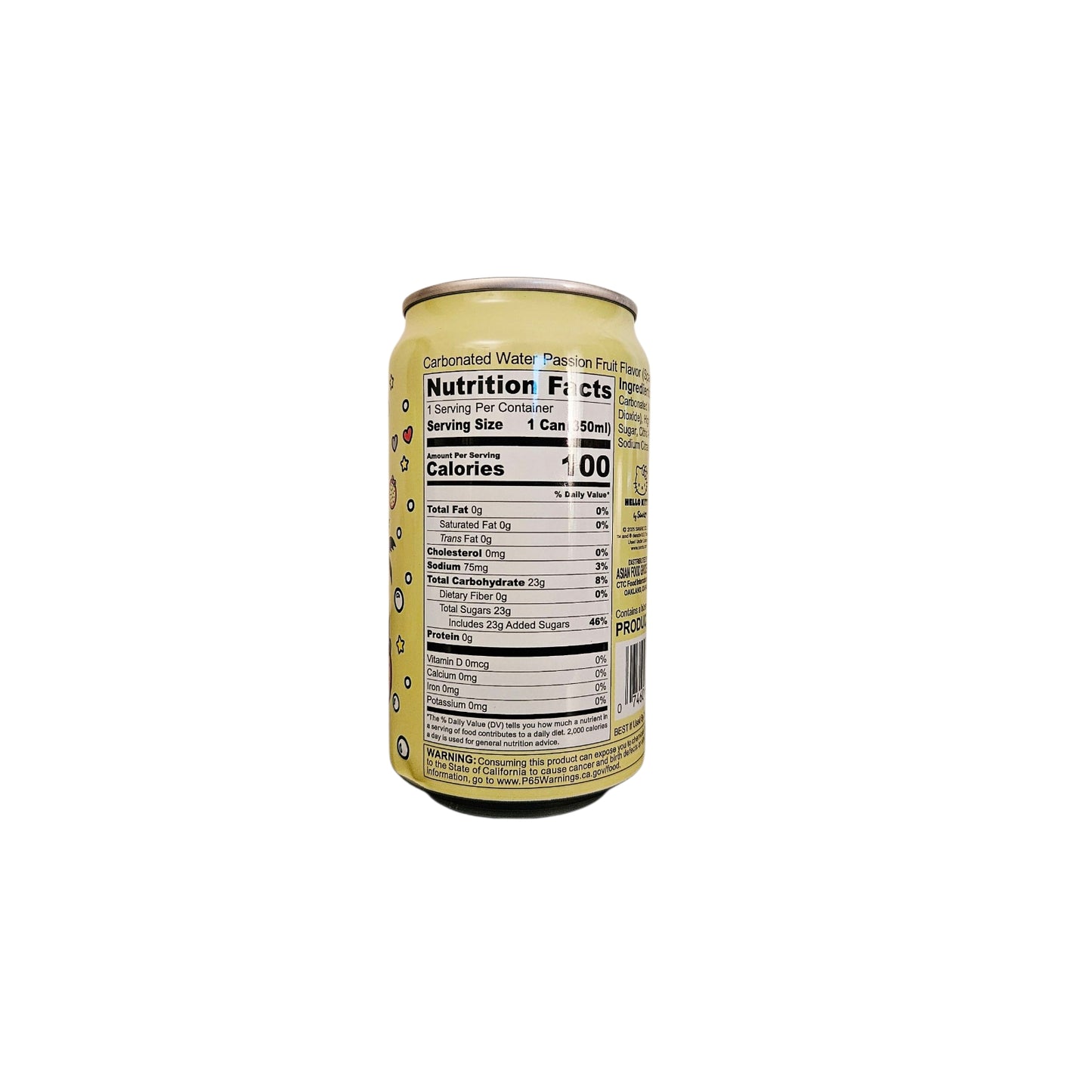 Hello Kitty Sparkling Soda Passion Fruit 11.83 fl oz - Product of Japan