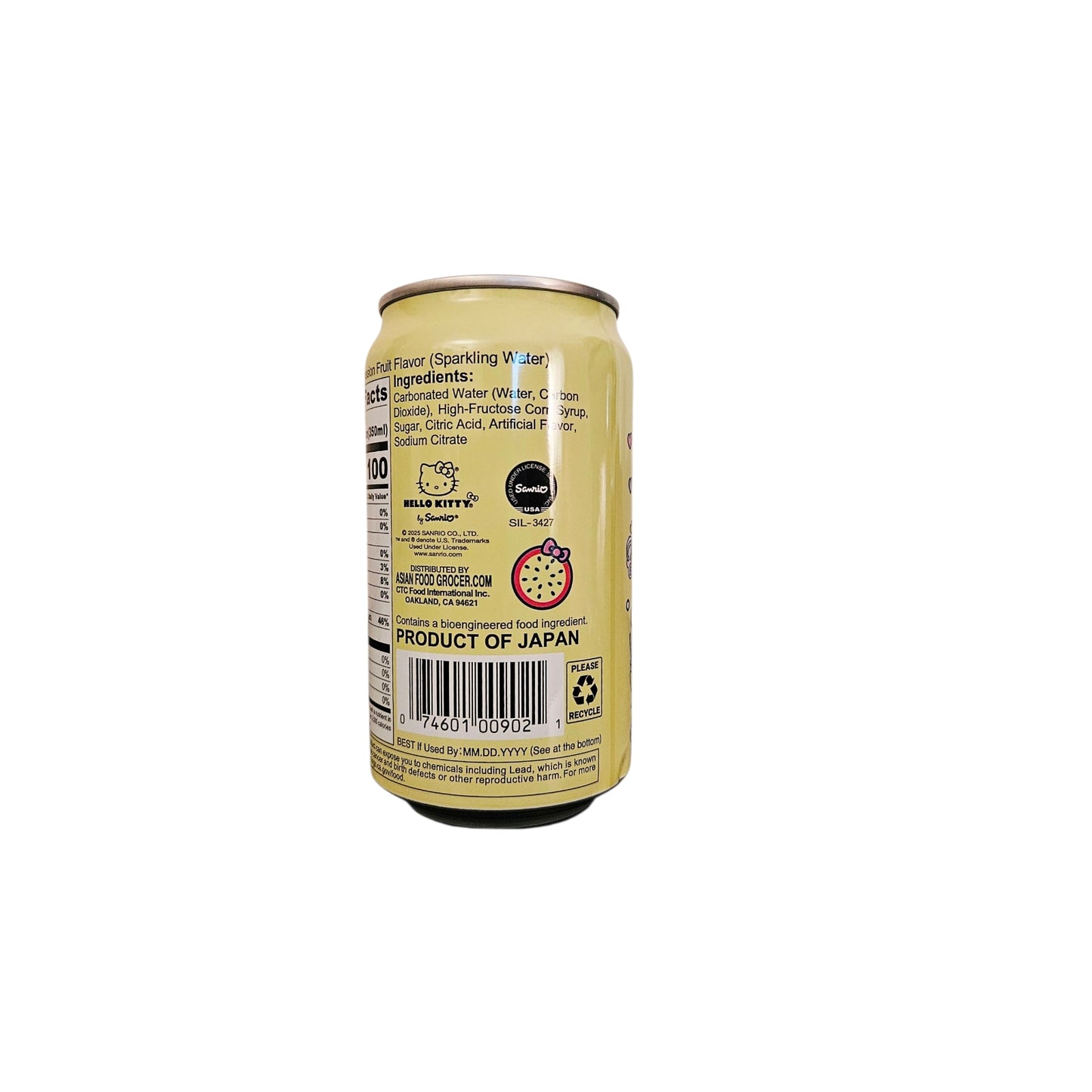 Hello Kitty Sparkling Soda Passion Fruit 11.83 fl oz - Product of Japan