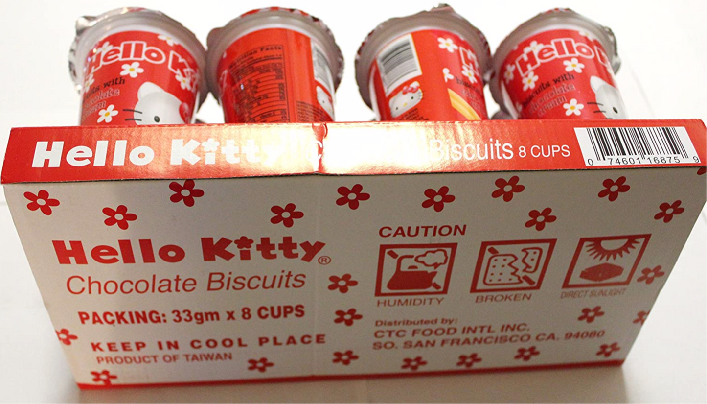 Hello Kitty Biscuits Chocolate Cream 8 Pack. Free Shipping