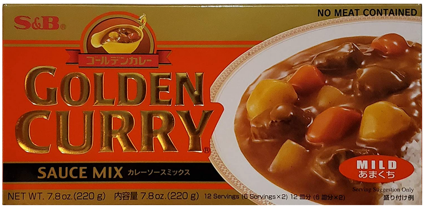 Japanese S&B Golden Curry Sauce Mix 7.8oz / 220g Multi 4 Combo Pack (Pack of 4)