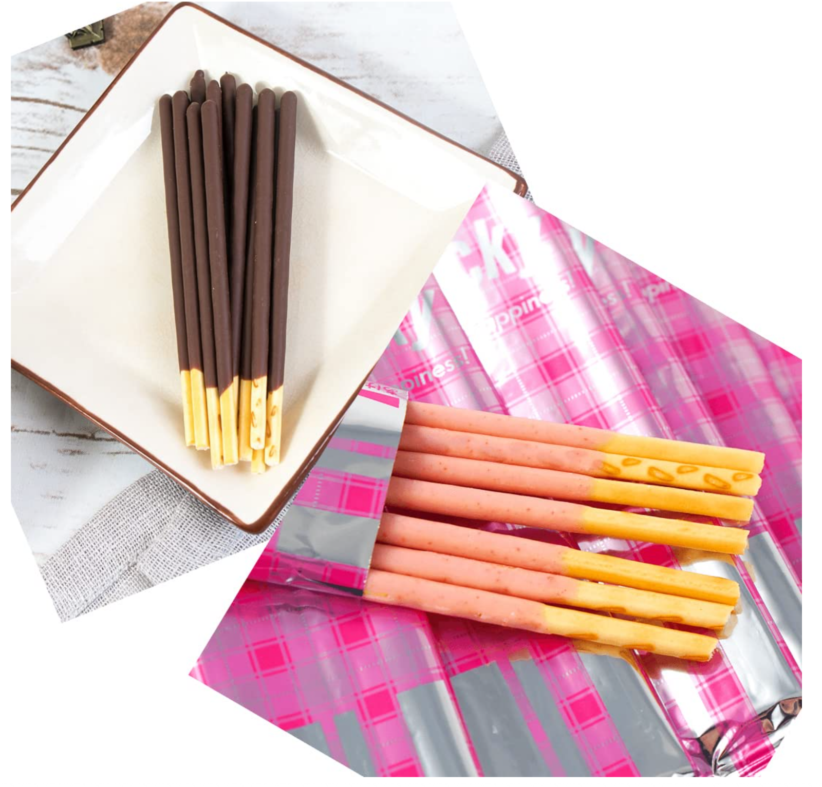 GLICO POCKY Family Three Variety Packs - Strawberry, Chocolate & Cookies Cream