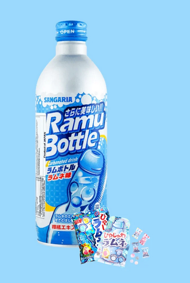 Sangaria Ramune Japanese Soda Variety 6 Pack-Melon,Original & Grape Flavor