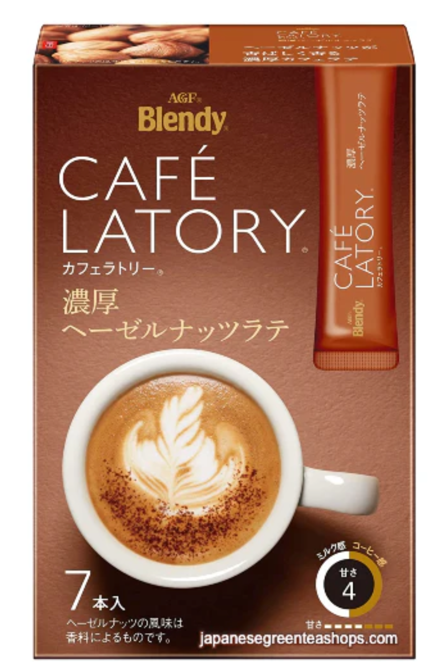 AGF Blendy Cafe Latory Rich Hazelnut Latte 7 sticks / 74g - Japan