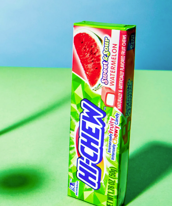 Hi-Chew Sensationally Chewy Fruit Candy Sweet & Sour Watermelon Stick(Pack of 5)