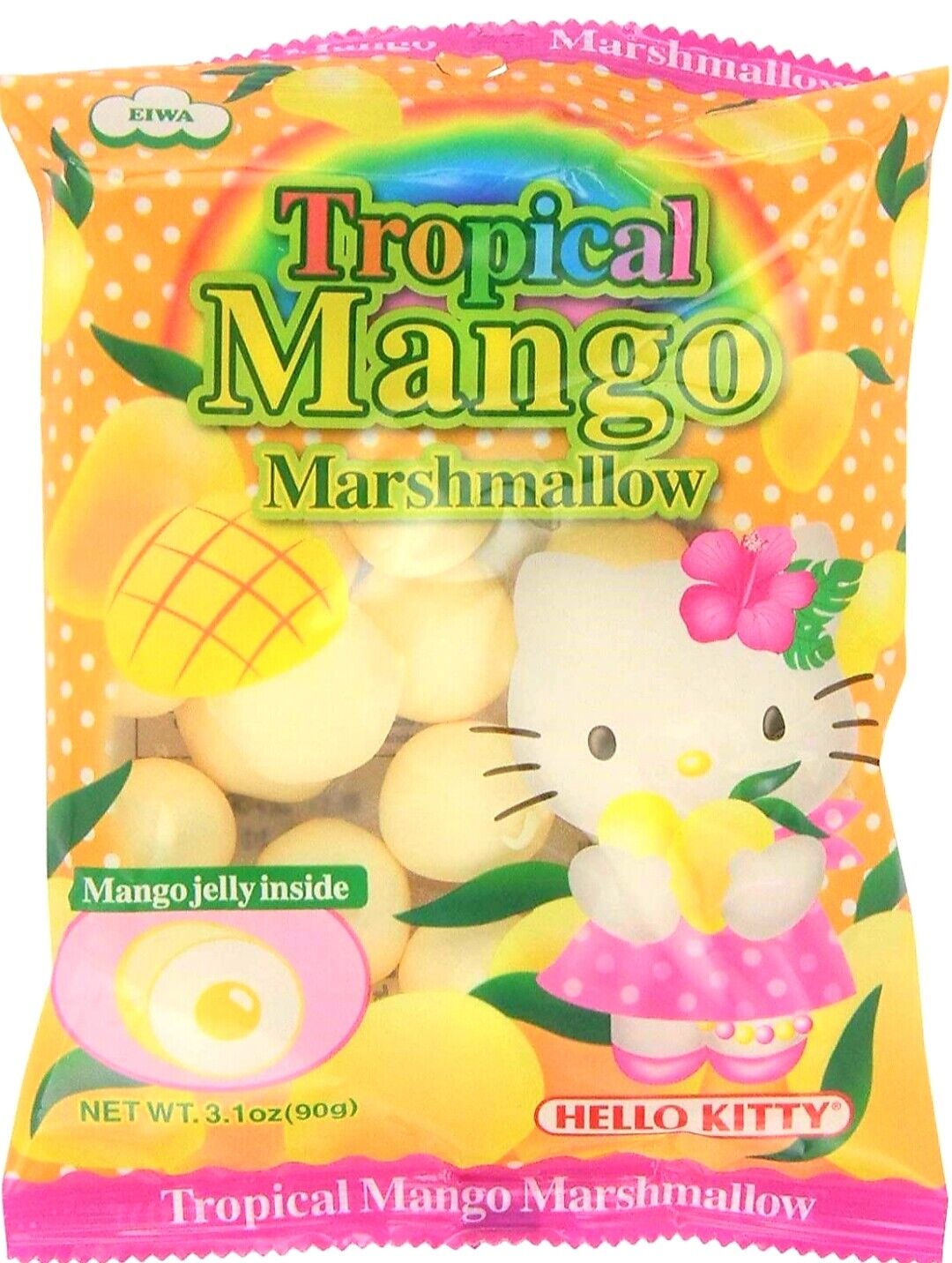 HELLO KITTY Tropical Mango Marshmallow Candy W/Jelly 3.1 oz pack Free Shipping!