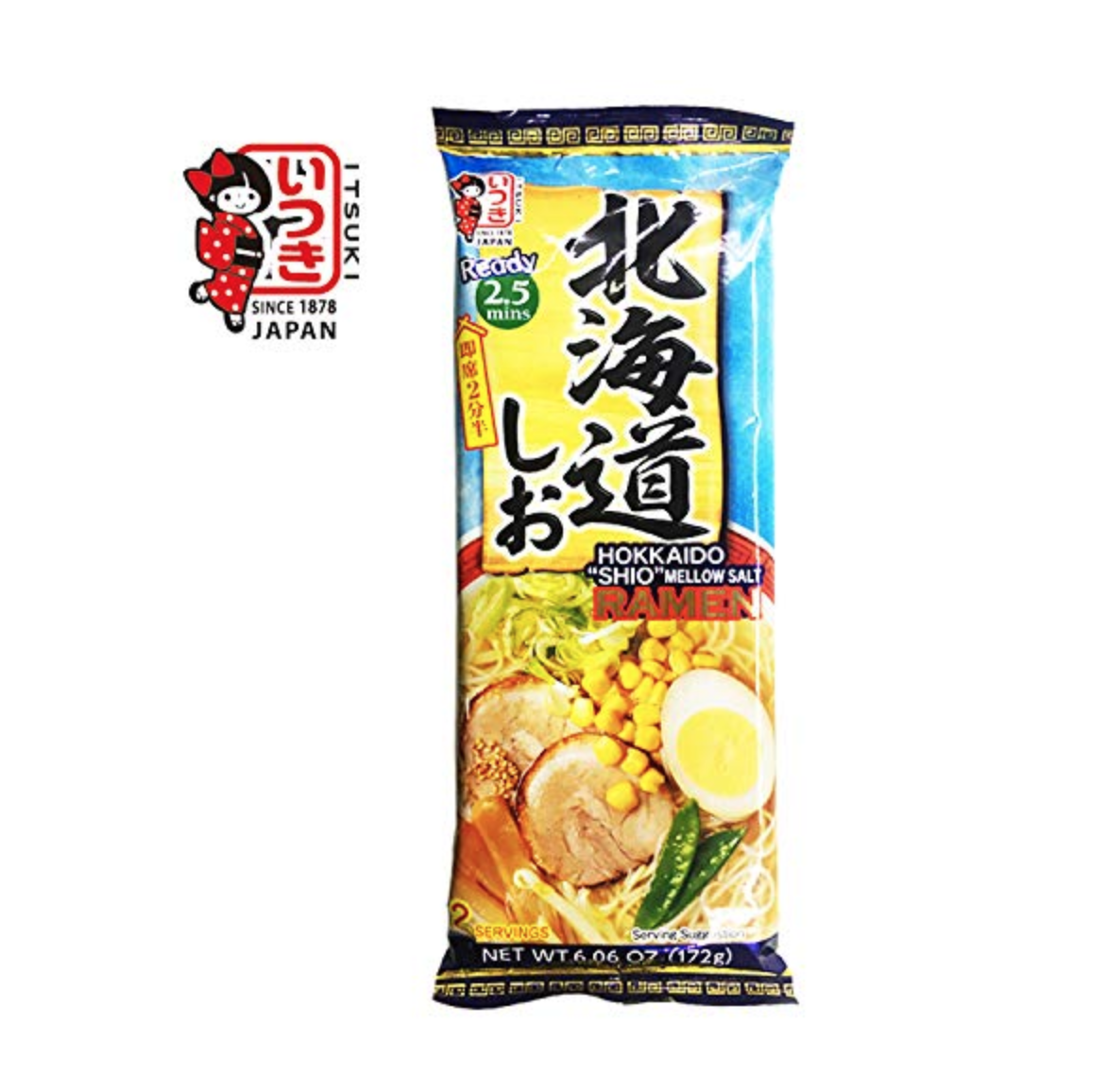 Itsuki Ramen Variety 3 Pack - Salt, Soy Sauce, Pork Bone - 3 Flavors 6 Servings