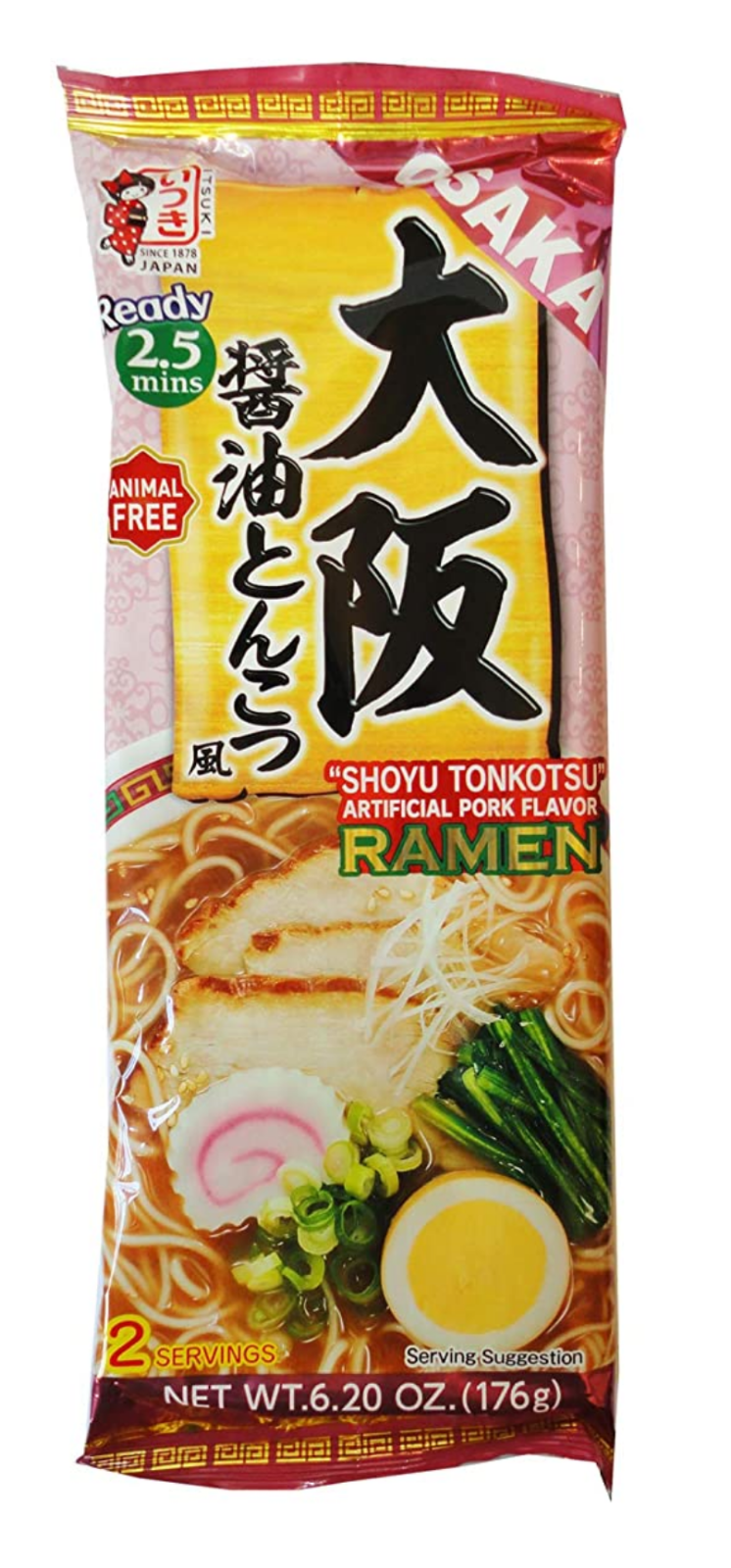 Itsuki Japan Instant Ramen Noodle, Osaka, Shoyu Tonkotsu, Pack of 4, 8 Servings