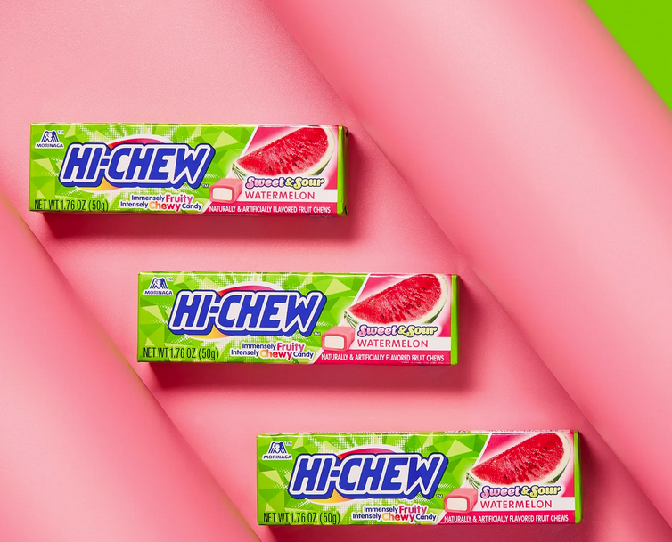 Hi-Chew Sensationally Chewy Fruit Candy Sweet & Sour Watermelon Stick(Pack of 5)