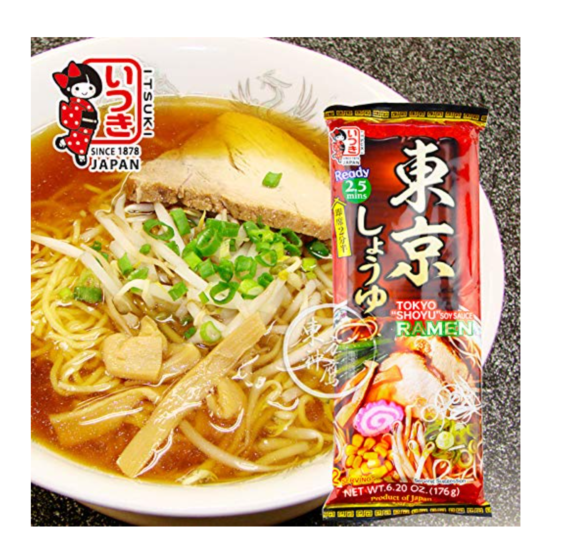 Itsuki Ramen Variety Pack - Salt, Soy Sauce, Pork Bone - 3 Flavors 6 Servings