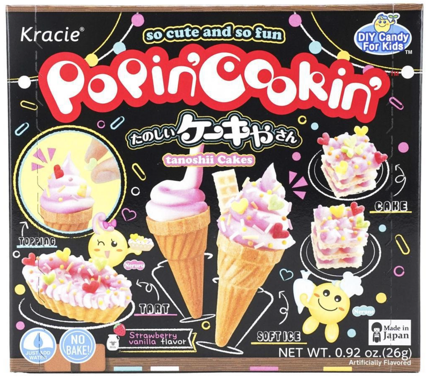 Kracie Popin’ Cookin’ DIY Candy Kit for Kids 4 Pack Gummyland,Ramen,Waffle&Cakes