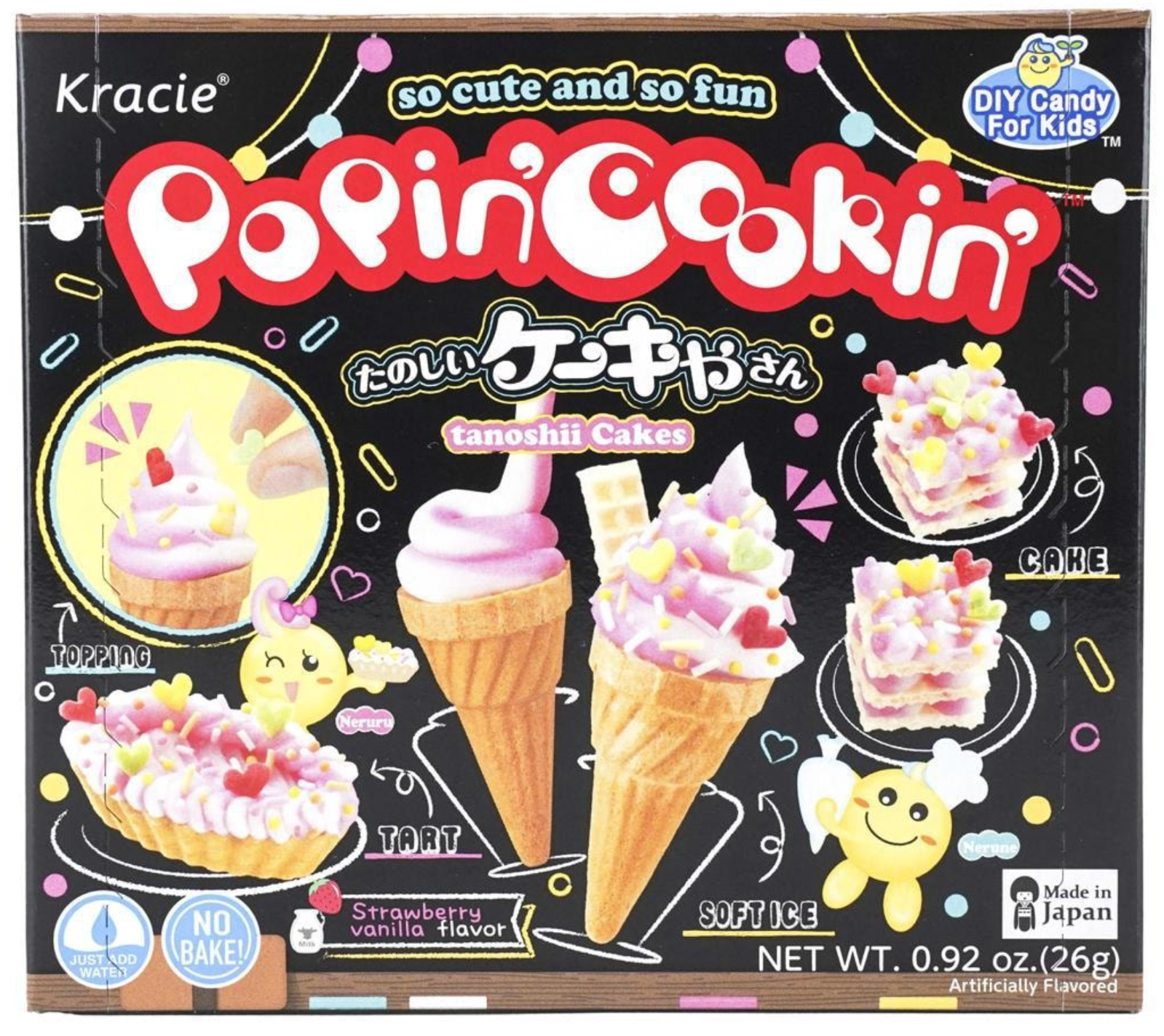 Kracie Popin’ Cookin’ DIY Candy Kit for Kids 4 Pack Gummyland,Ramen,Waffle&Cakes