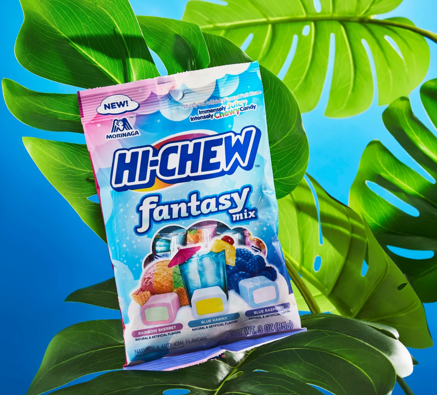 Hi Chew Fantasy Mix-Rainbow Sherbet,Blue Hawaii, Blue Raspberry 3oz(Three Pack)