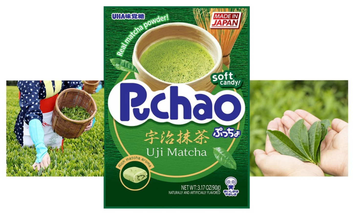 UHA Mikakuto-Japan PUCHAO Flavored Soft Candy Multi Four(4) Packs Combo