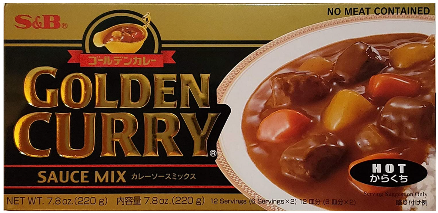 Japanese S&B Golden Curry Sauce Mix 7.8oz / 220g Multi 4 Combo Pack (Pack of 4)
