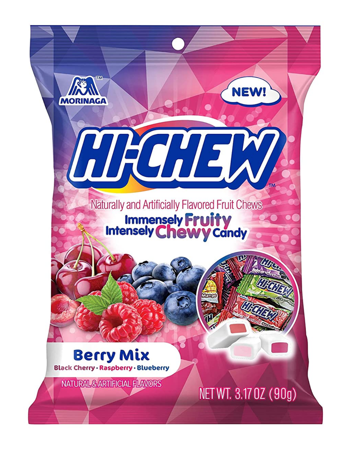 Hi-Chew Berry Mix - Black Cherry, Raspberry and Blueberry Flavors., 3.17oz Bag