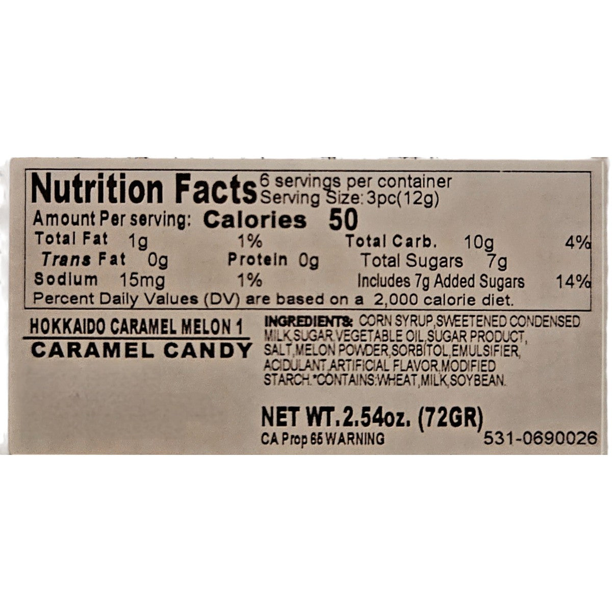 Dounan Hokkaido Japanese Condensed Milk Caramel Candy 18 Pieces(72g)