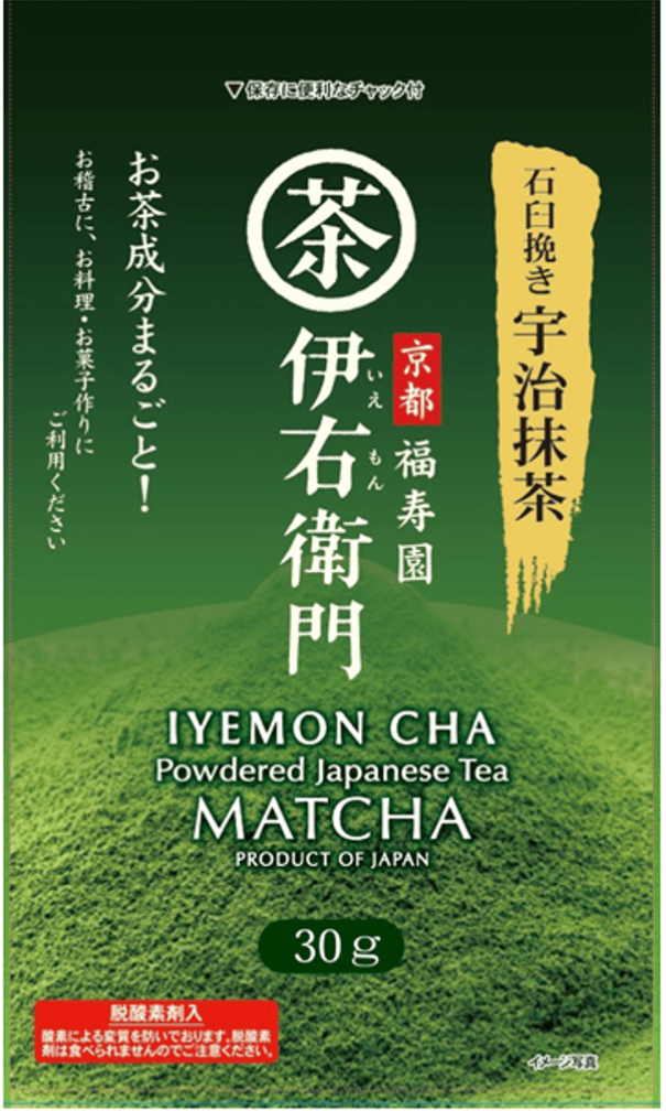 Ujinotsuyu IYEMON Cha Japanese Premium Stone Ground Matcha Tea Poweder 30g