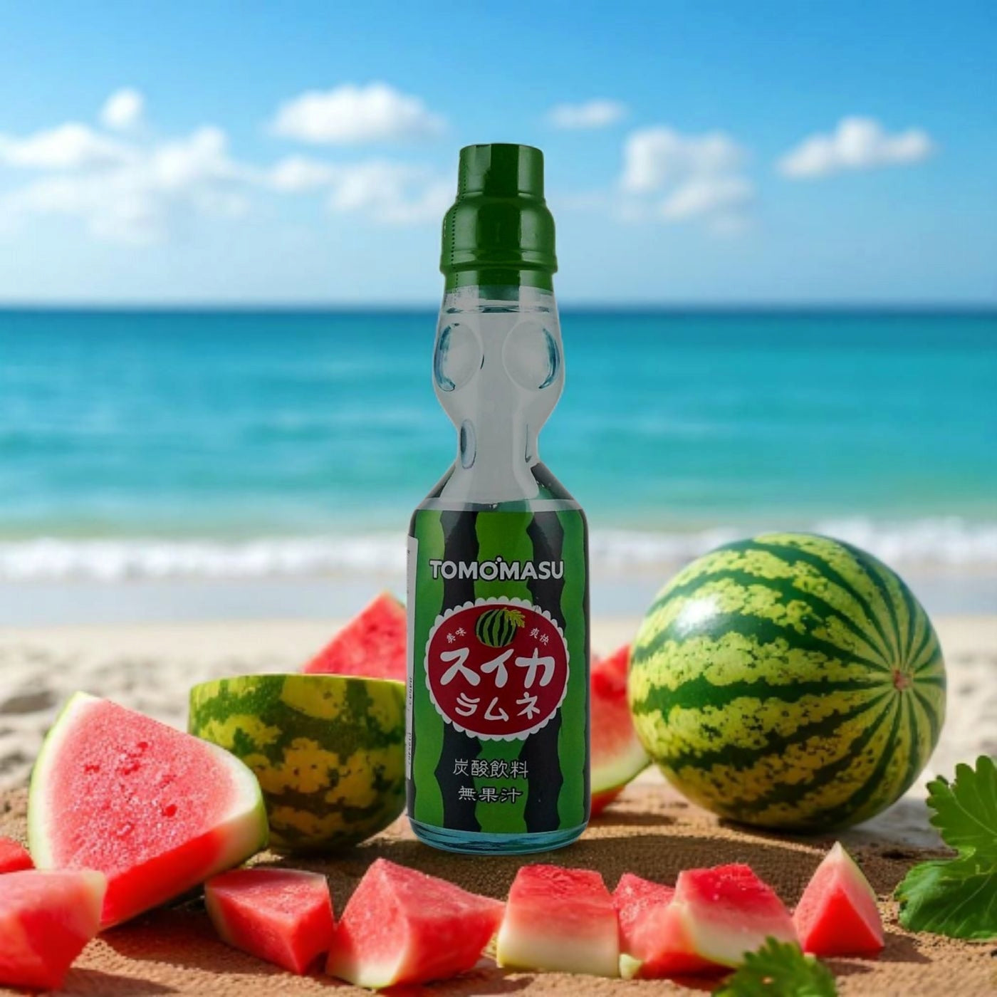 Tomomasu Watermelon Marble Ramune Soda 6.76 fl oz
