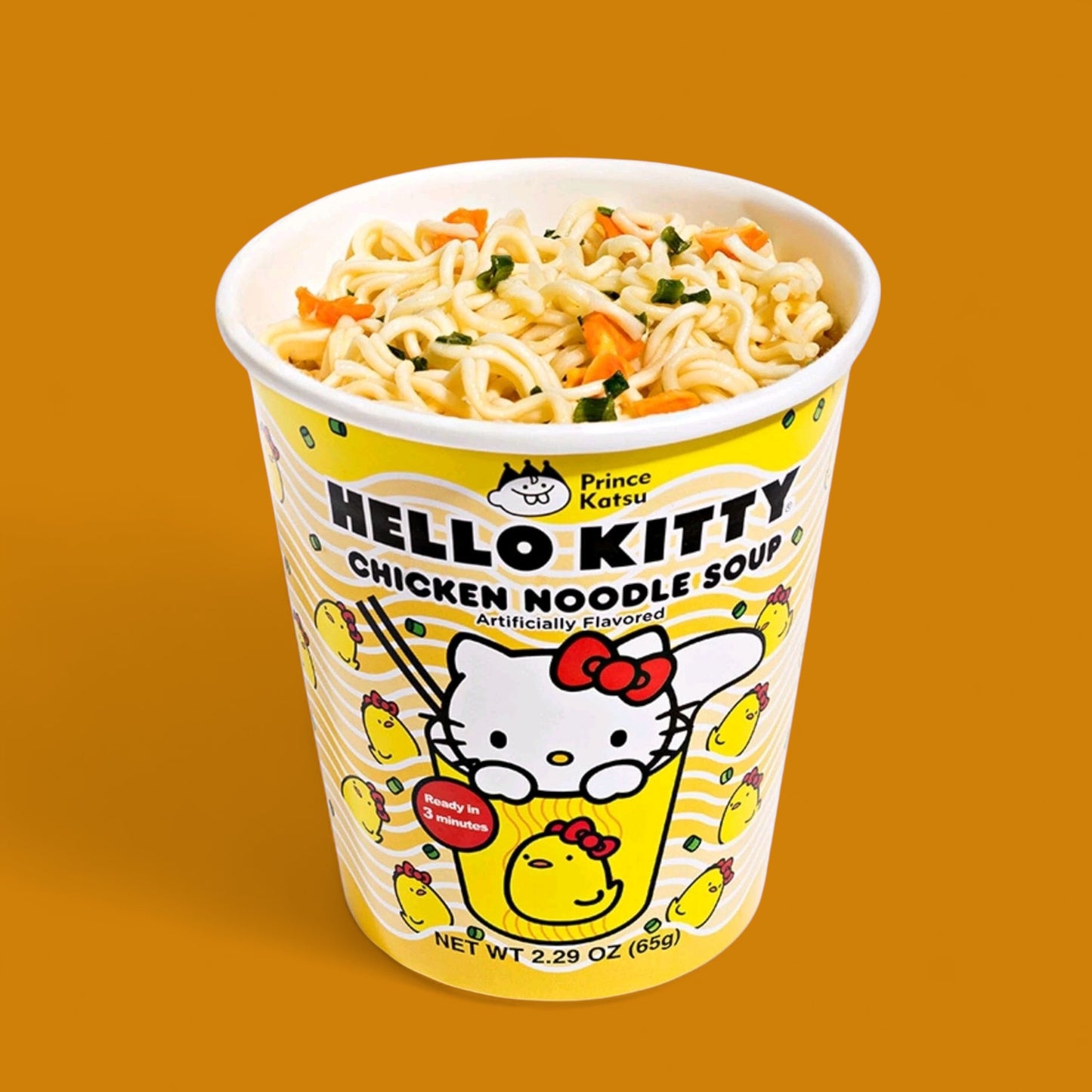 Hello Kitty Instant Chicken Ramen Noodle Soup , 6 Pack Vegan Chicken Flavor