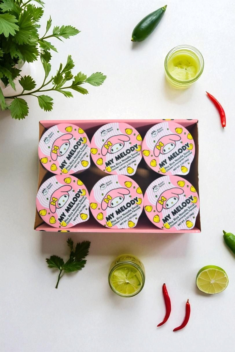 My Melody Pho Rice Noodle Soup, 6-Pack Chicken Lemongrass Flavored - 12 oz