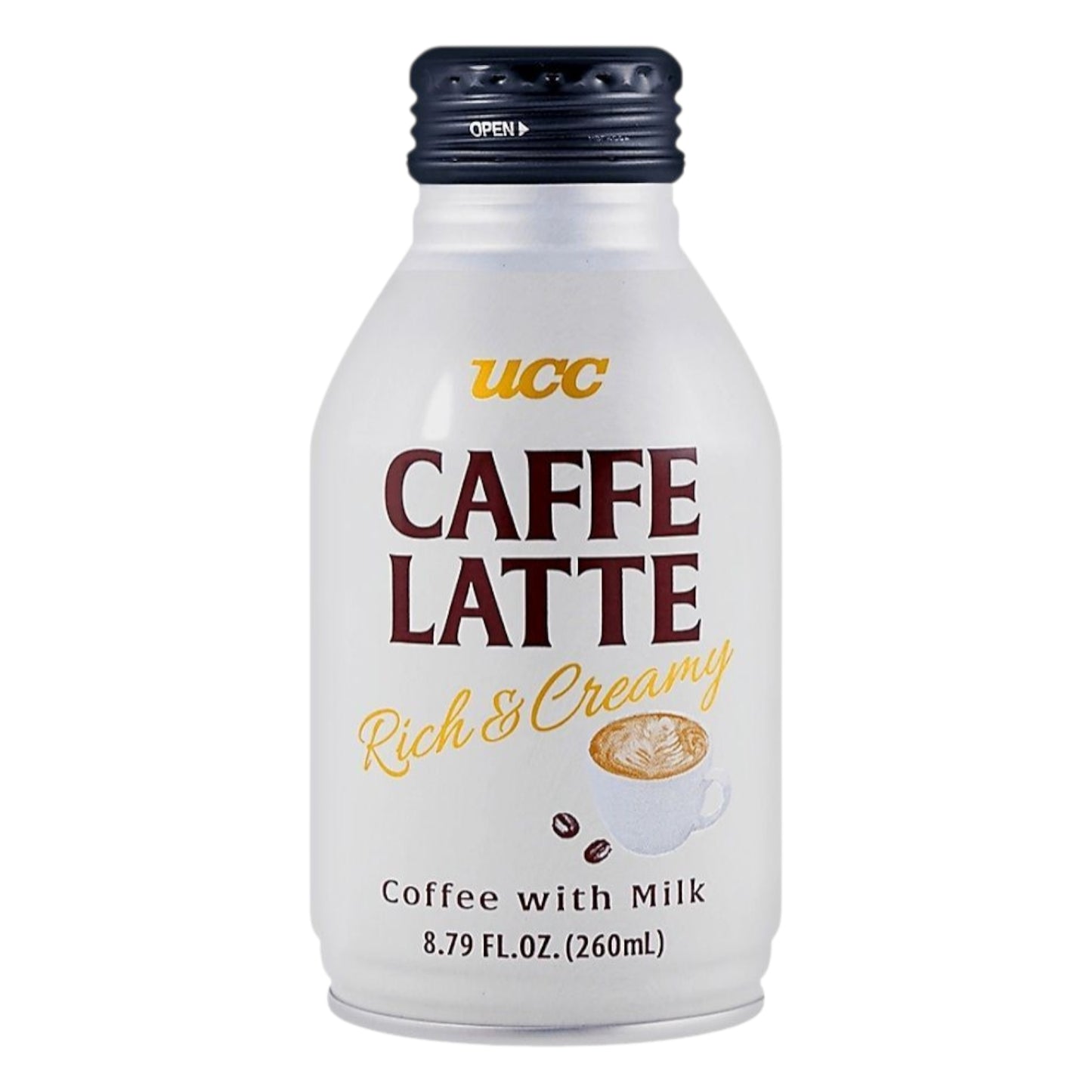 UCC Rich and Creamy Caffe Latte, Coffee with Milk, 8.79 Fl Oz