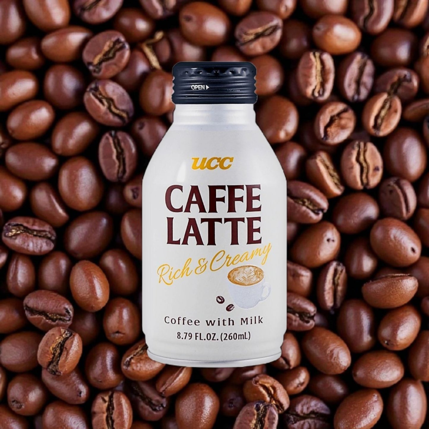 UCC Rich and Creamy Caffe Latte, Coffee with Milk, 8.79 Fl Oz