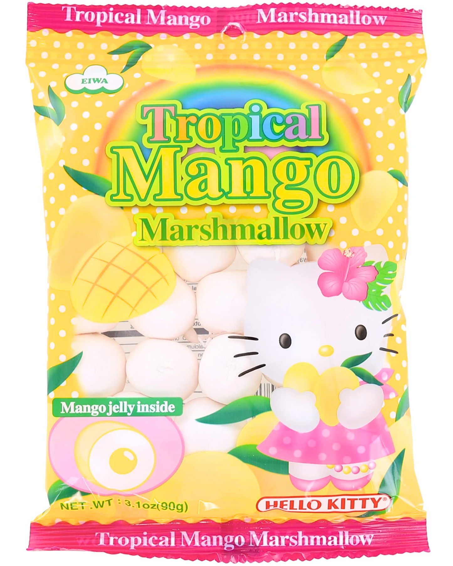 Two(2) Packs HELLO KITTY Pineapple & Mango Marshmallow Candy W/ Jelly 3.1 oz x2