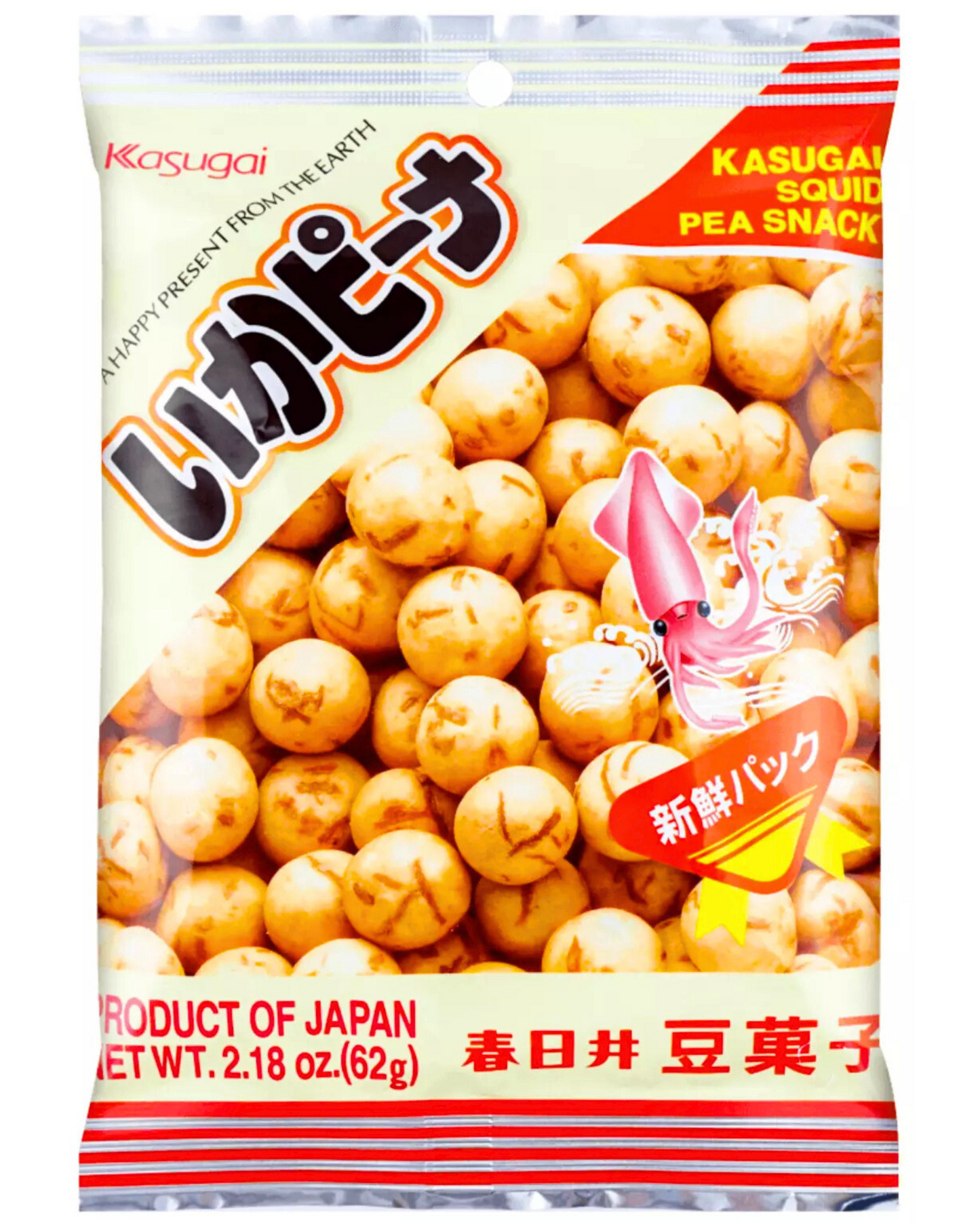 Kasugai | Japan | Peanut Snack Squid Flavored Japanese Style 3.13oz/89g(3 Pack)