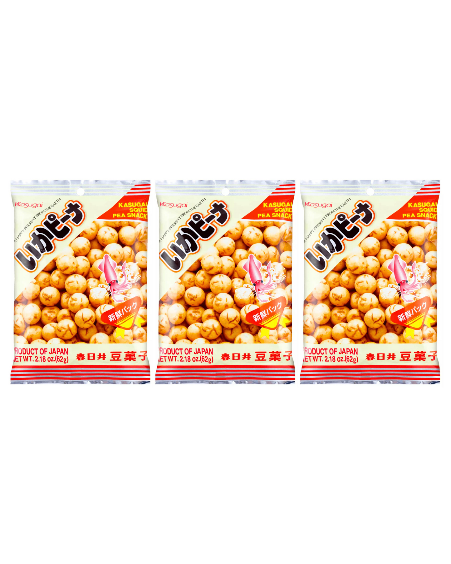 Kasugai | Japan | Peanut Snack Squid Flavored Japanese Style 3.13oz/89g(3 Pack)
