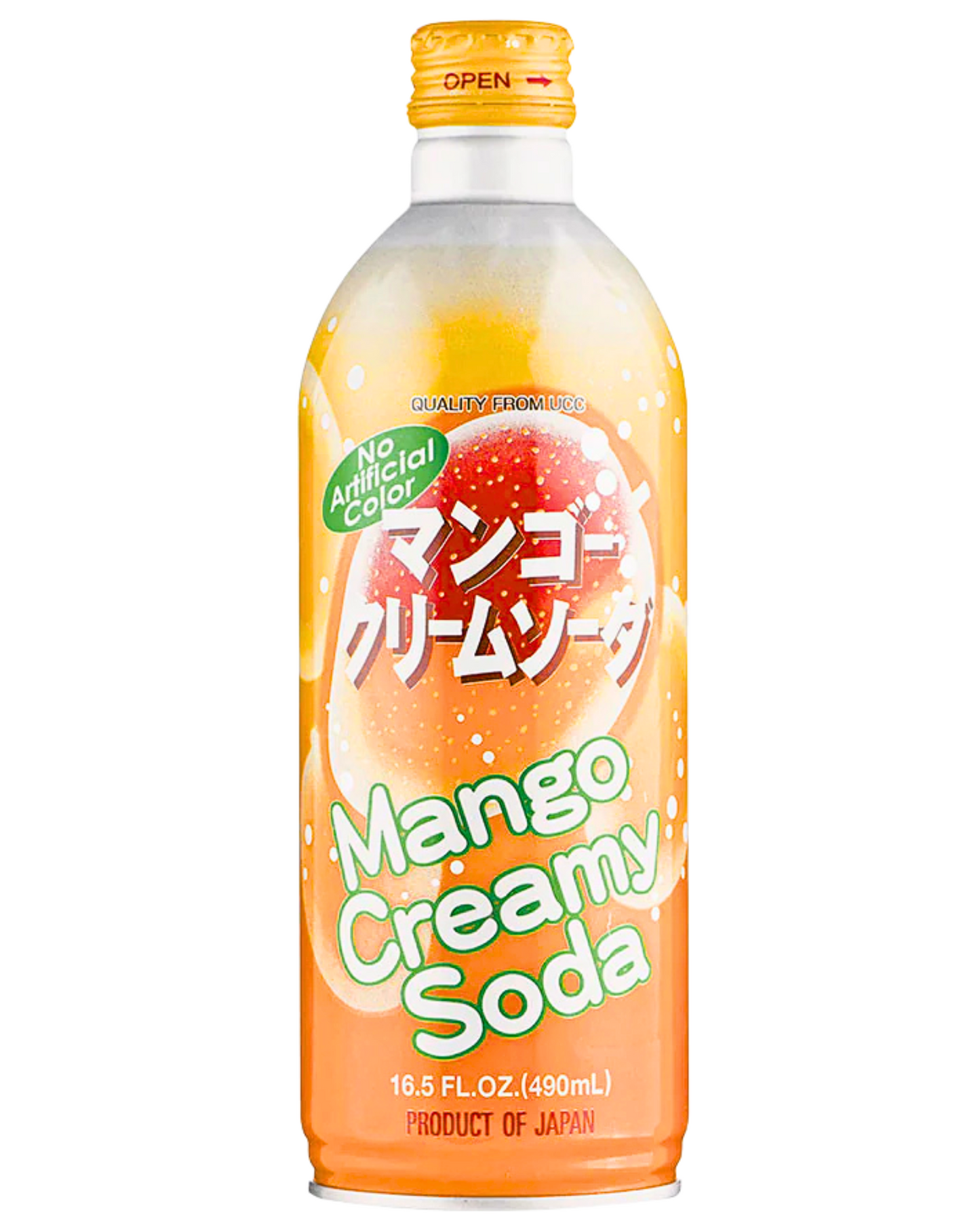 UCC Japan Tasty Mango Creamy Soda, Sweet and Refreshing, 16.6 Fl Oz - Pack of 6