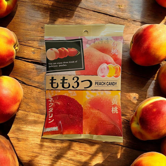 Japanese Premium Hard Candy - Pine 3 Peach Flavor Candy - 2.6oz / 75g
