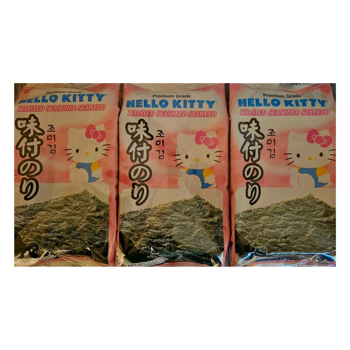 Hello Kitty Roasted Seasoned Seaweed Snack 0.17oz (5g) x 3 Pack