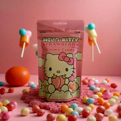 Hello Kitty Chewy Strawberry Soft Candy, 50g