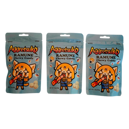 AGGRETSUKO Chewy Candy Ramune Flavor 50g