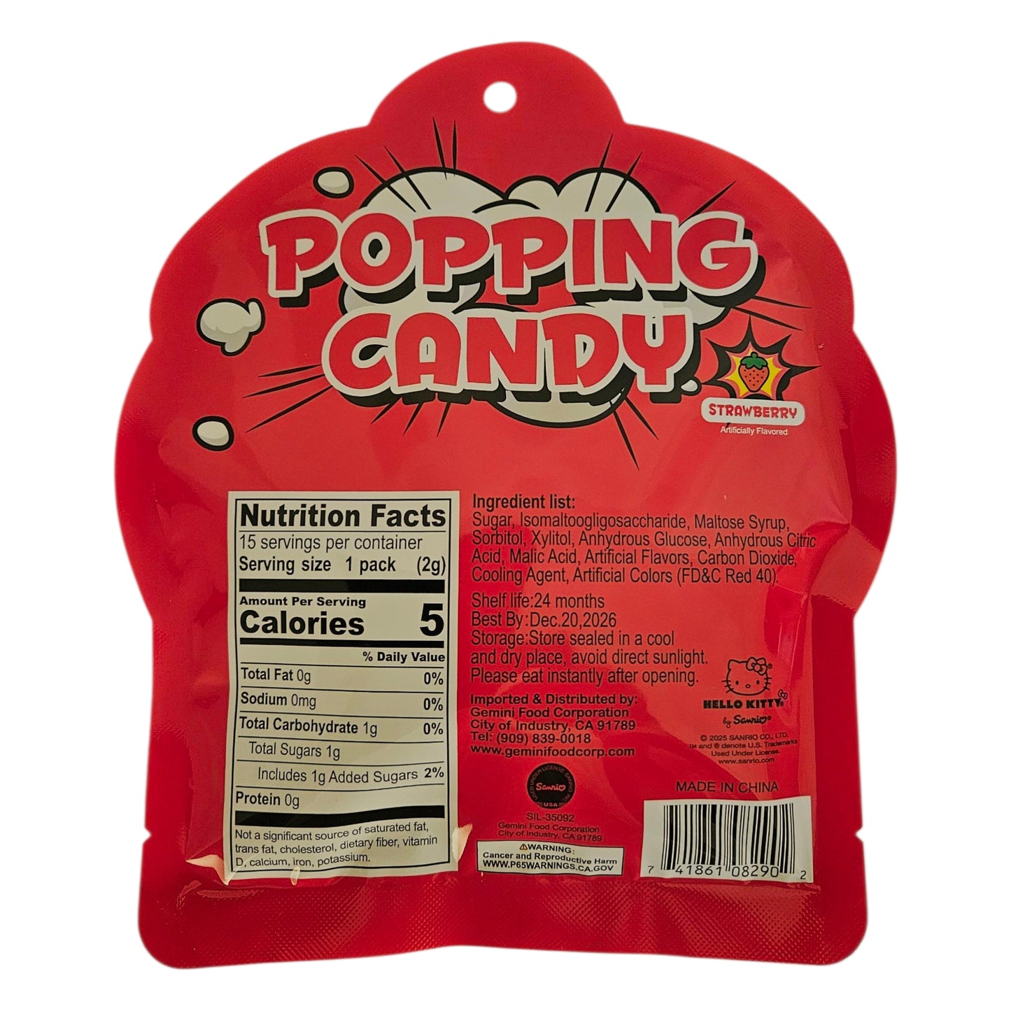 Hello Kitty Popping Candy Strawberry Flavor 30g