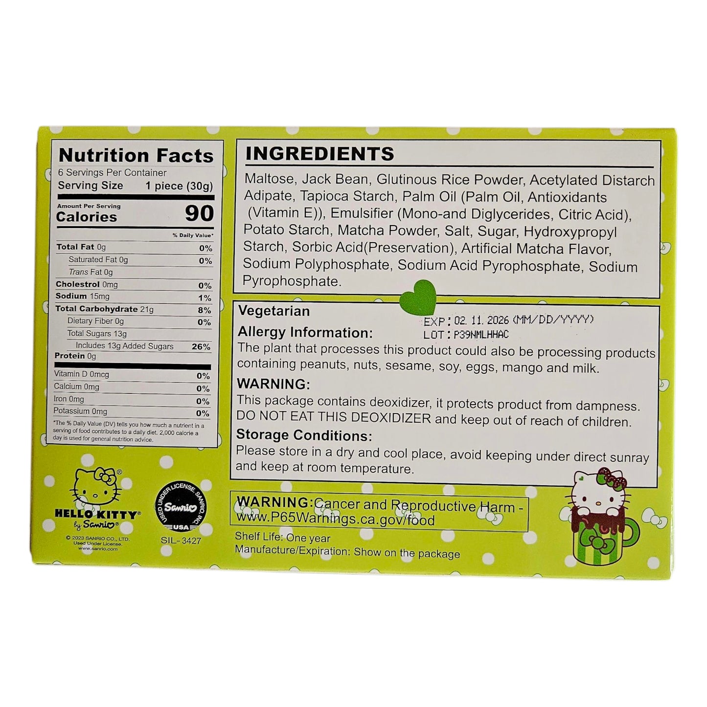 HELLO KITTY Matcha Mochi 180g