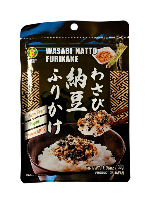Kinjirush Gluten Free Vegan Wasabi Natto Furikake Seasoning, 1.06oz