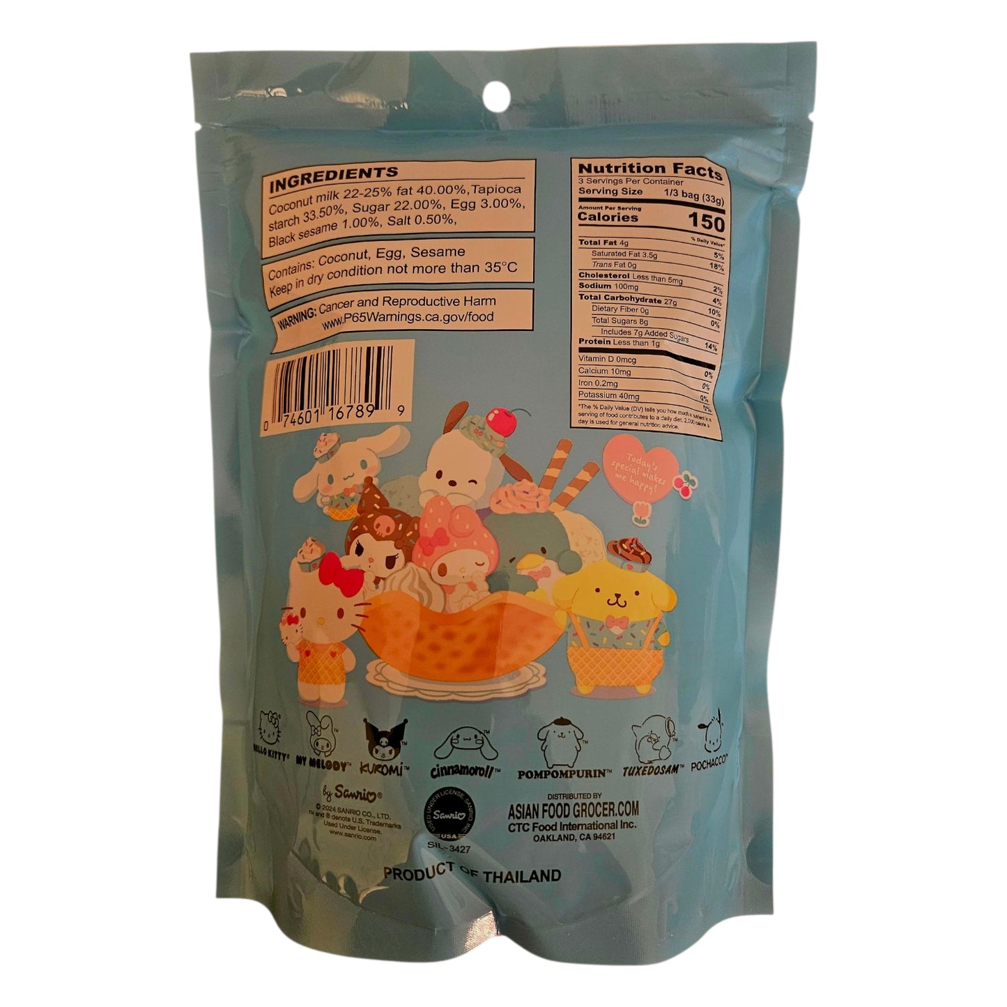 Hello Kitty and Friends Coconut Wafer Cookie 100g - Gluten Free & Dairy Free