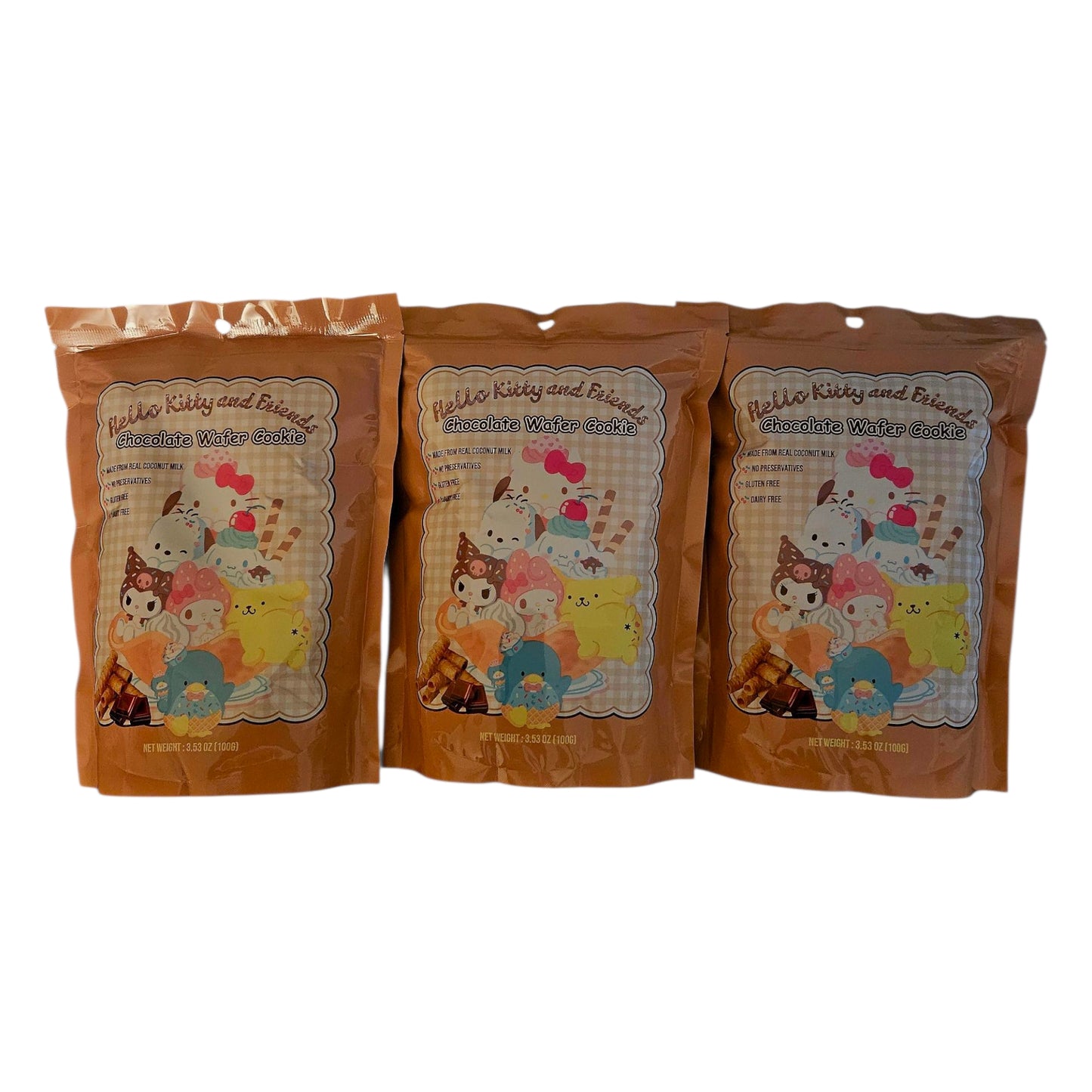 Hello Kitty and Friends Chocolate Wafer Cookie 100g - Gluten Free & Dairy Free