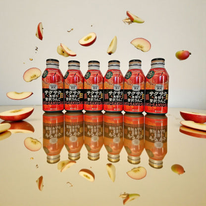 Pokka Sapporo Sakusaku Ringo Premium Pulpy Apple Juice 14oz-One (1) Bottle,Japan