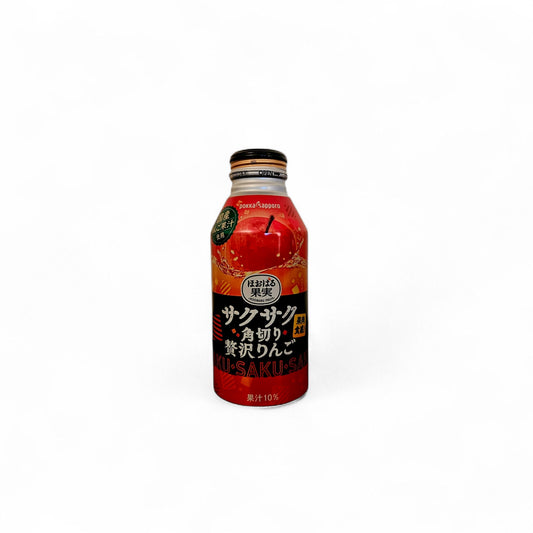 Pokka Sapporo Sakusaku Ringo Premium Pulpy Apple Juice 14oz-One (1) Bottle,Japan