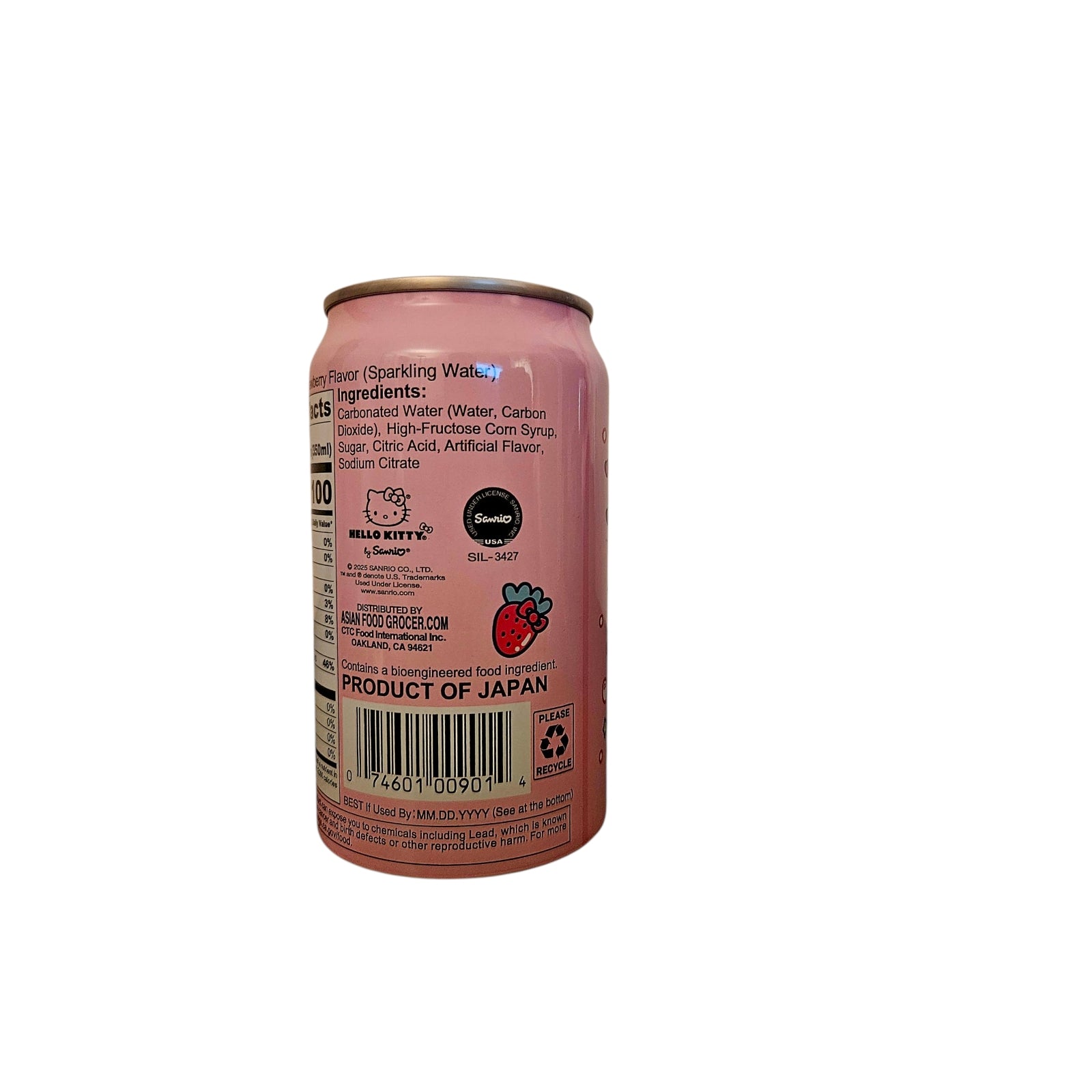 Hello Kitty Sparkling Soda Strawberry 11.83 fl oz - Product of